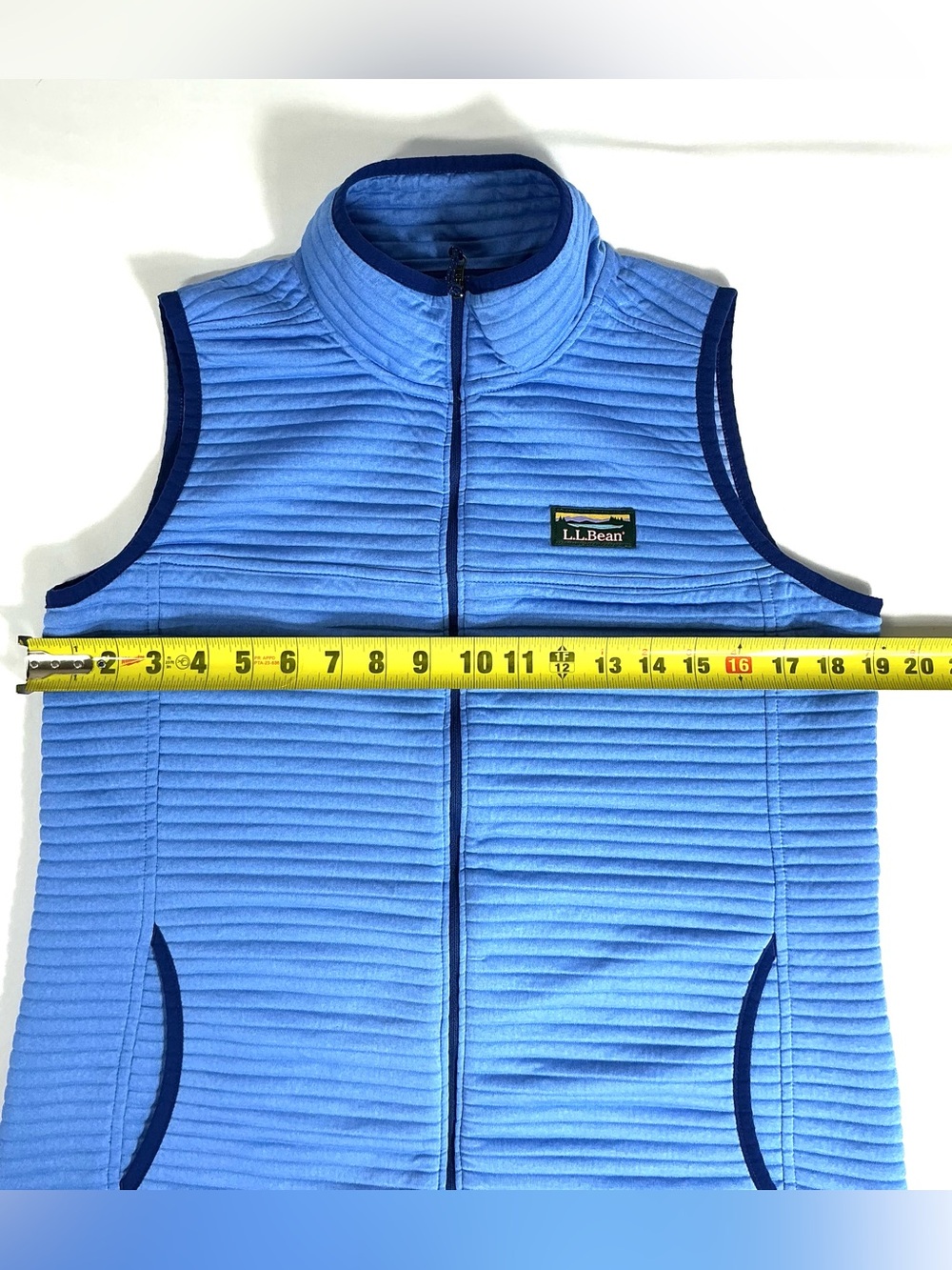 L.L.Bean Quilted Fleece Vest Blue Full Zip Women’s M Regular Lightweight - Picture 11 of 11